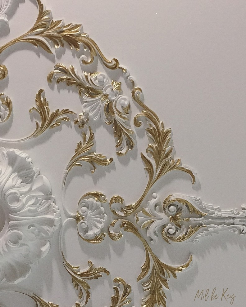 Золочение интерьера загородного коттеджа