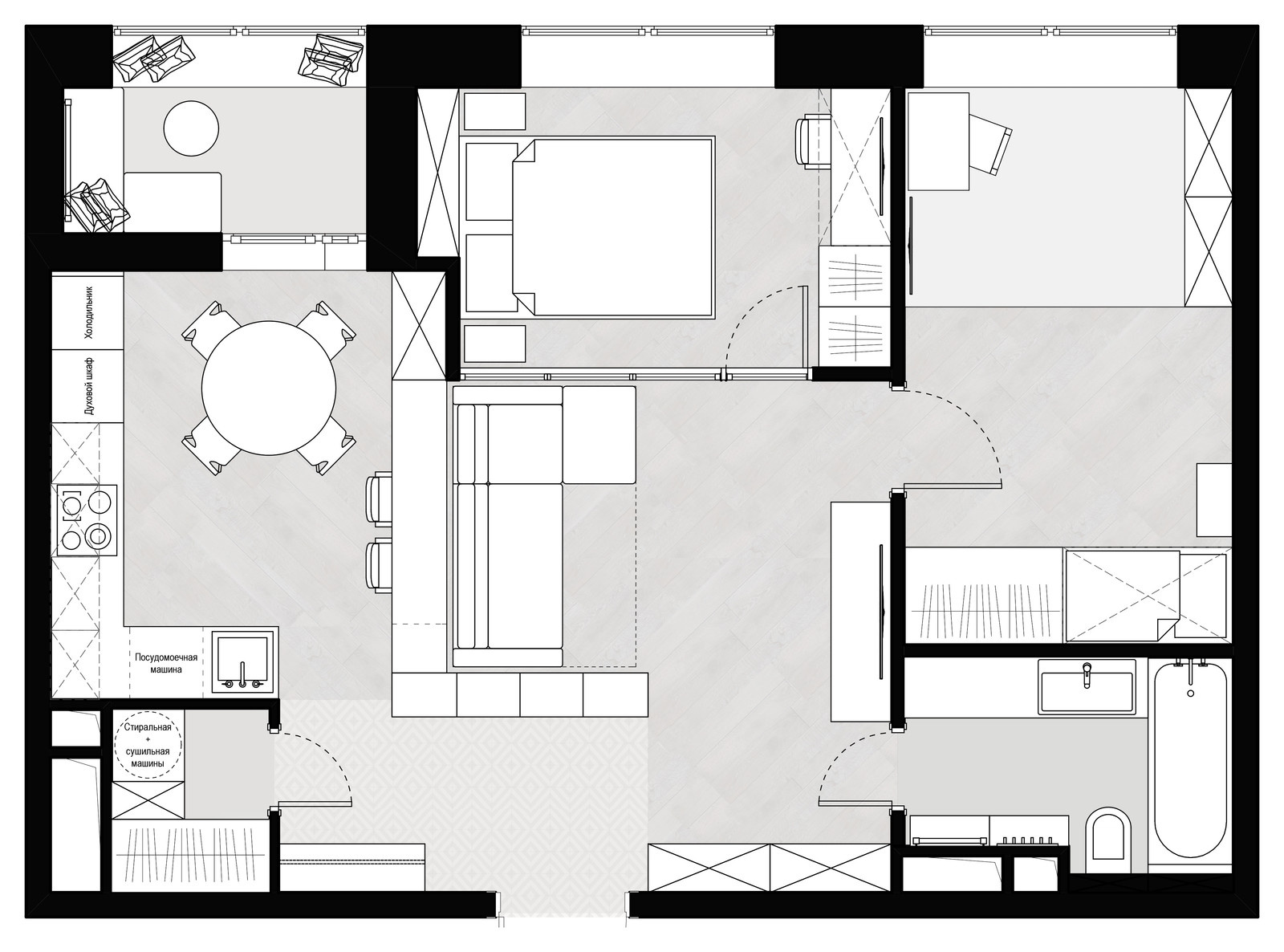 Белая квартира на набережной в ЖК Ривер парк