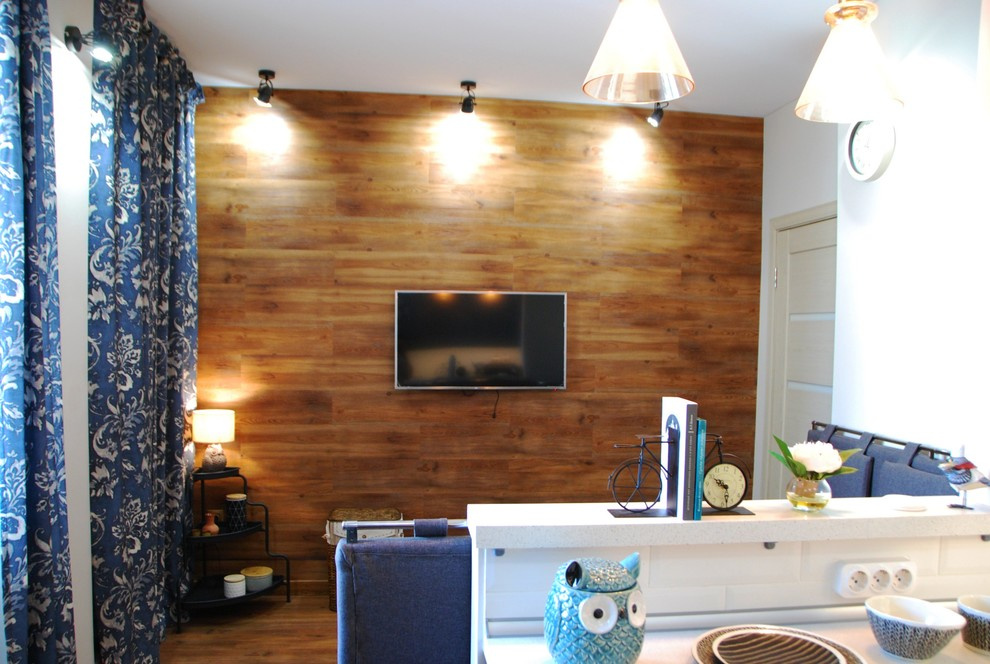 Кухня-гостиная в скандинавском стиле "Туманный Петербург"