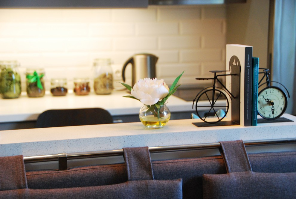 Кухня-гостиная в скандинавском стиле "Туманный Петербург"