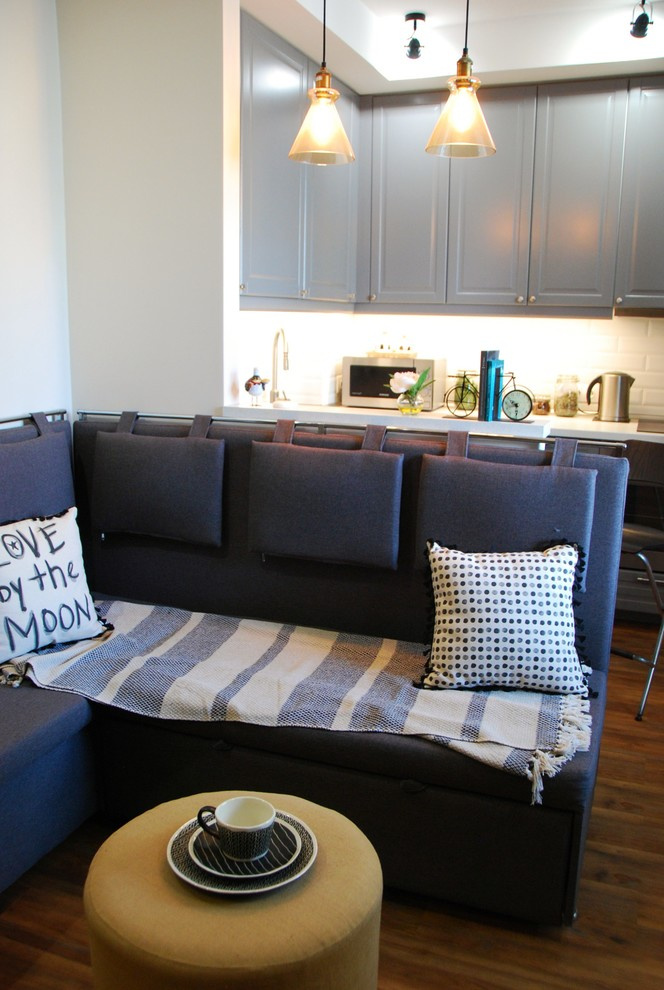 Кухня-гостиная в скандинавском стиле "Туманный Петербург"