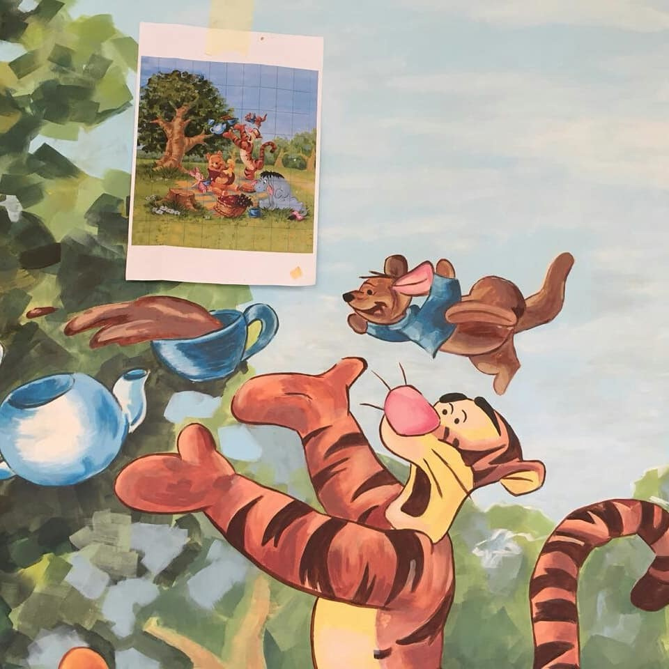 Роспись в детской "Винни Пух"