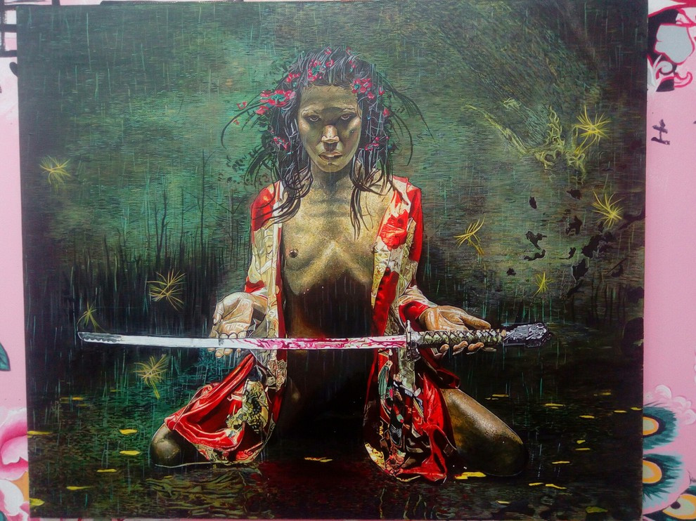 Обложка проекта: Картина "Девушка с катаной"