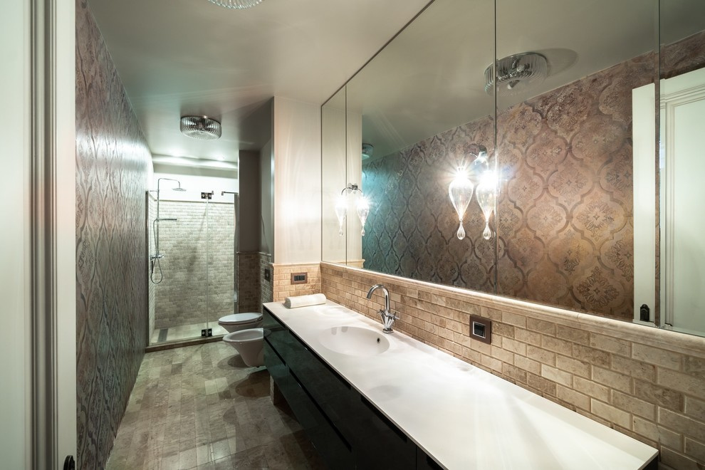 Дом для семьи в Куркино. Ванная комната на детском этаже.