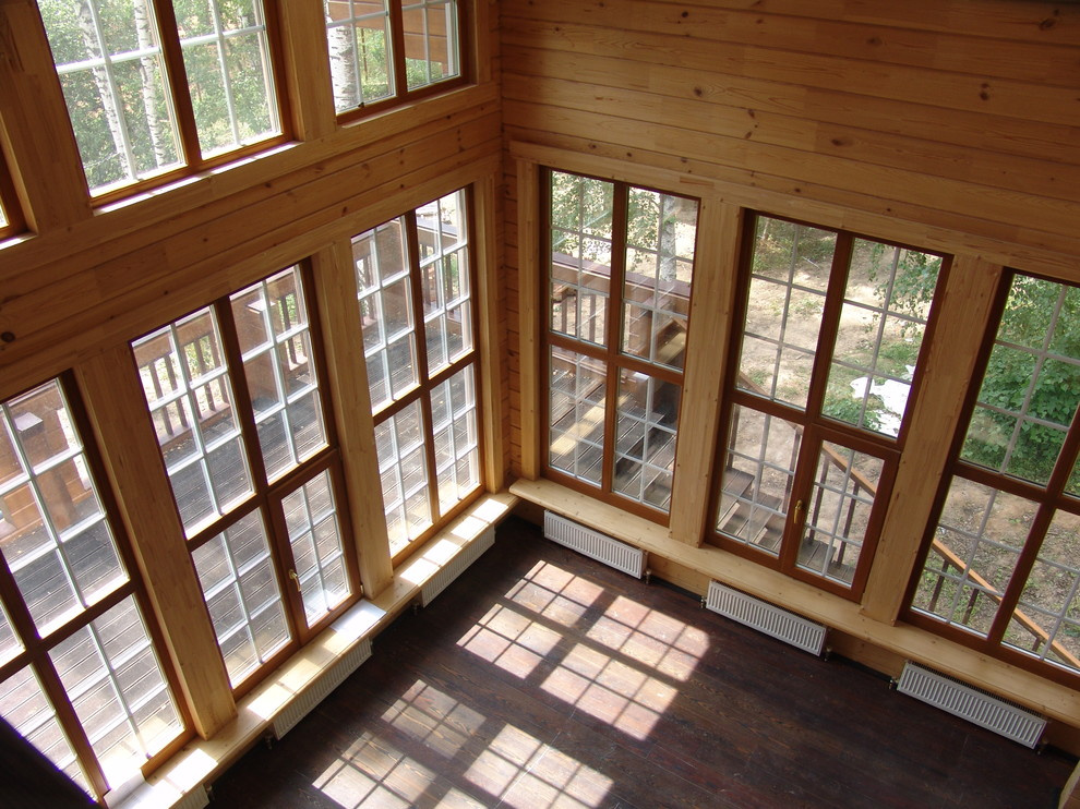 Деревянные окна в домах из клееного бруса