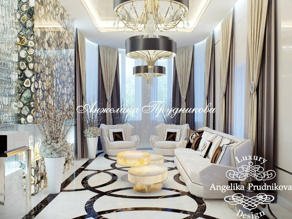 Дизайн-проект интерьера загородного дома в стиле ар-деко в поселке Миллениум Пар