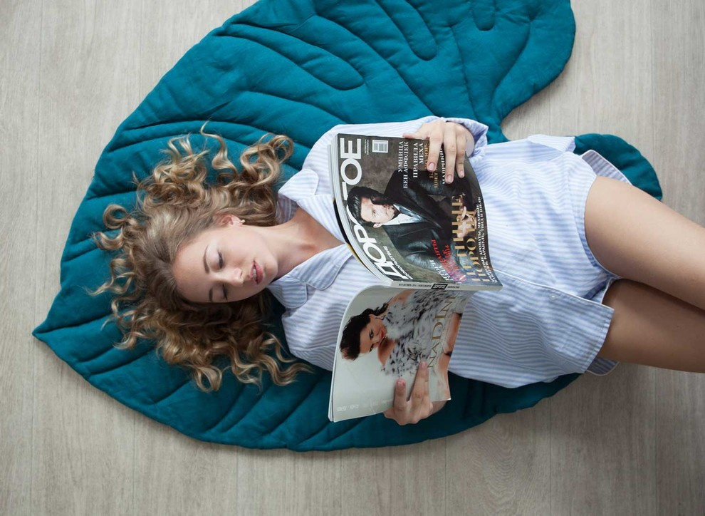 Пледы-коврики в форме тропических листьев