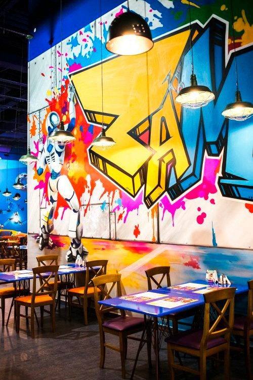 Росписи больших пространств в детском развлекательном центре Zамания