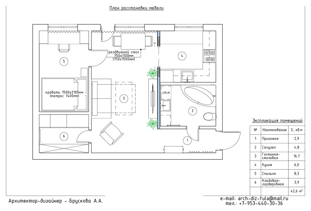 Перепланировка 2-комнатной хрущевки