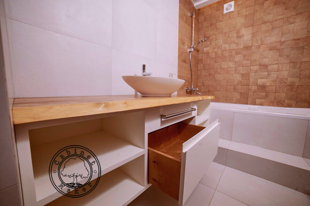 Обложка проекта: Столешница из слэба карагача в ванную комнату.