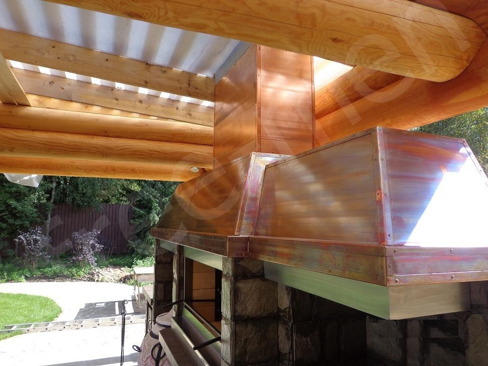 Барбекю комплекс с медной крышей