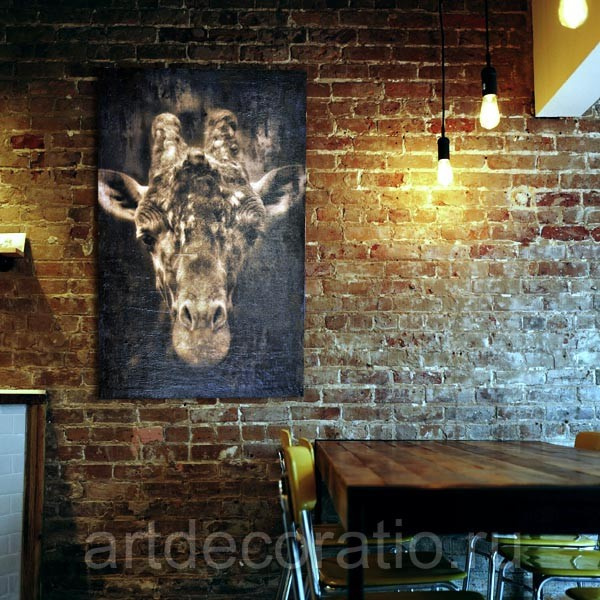 Панно в стиле лофт "Жираф". визуализация.