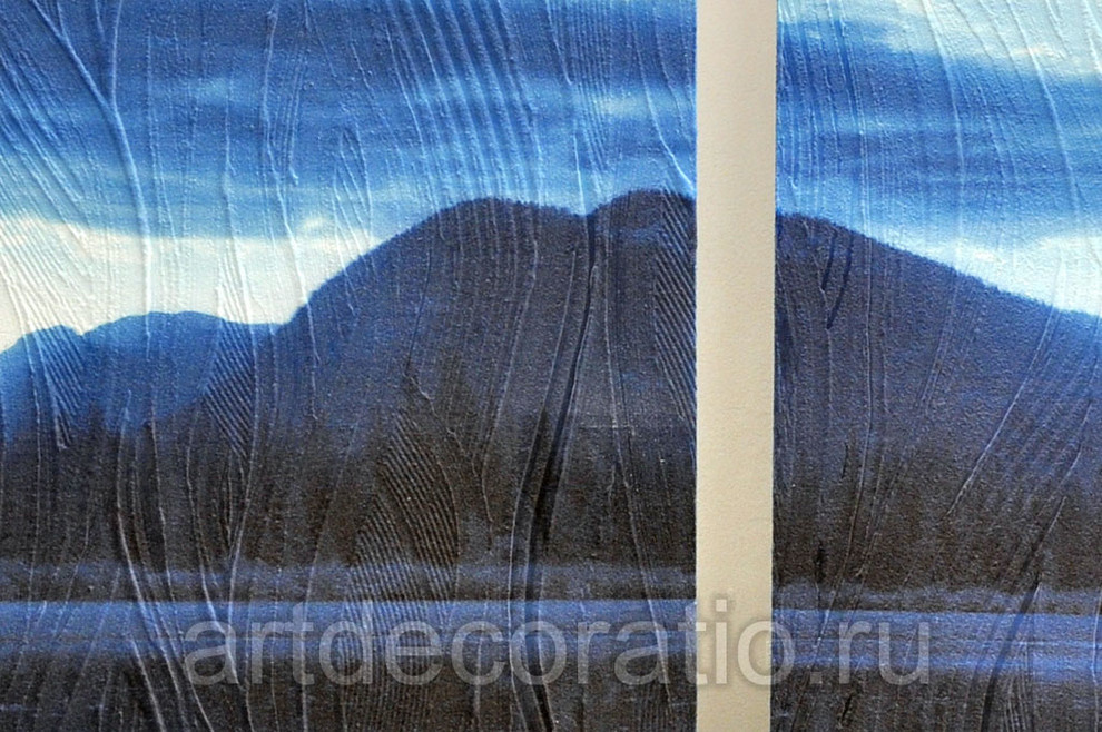 Триптих из 3 панно "Горы", фрагмент фактуры.