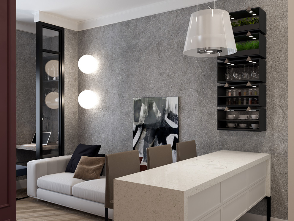 Однокомнатная квартира в стиле лофт с элементами классического стиля