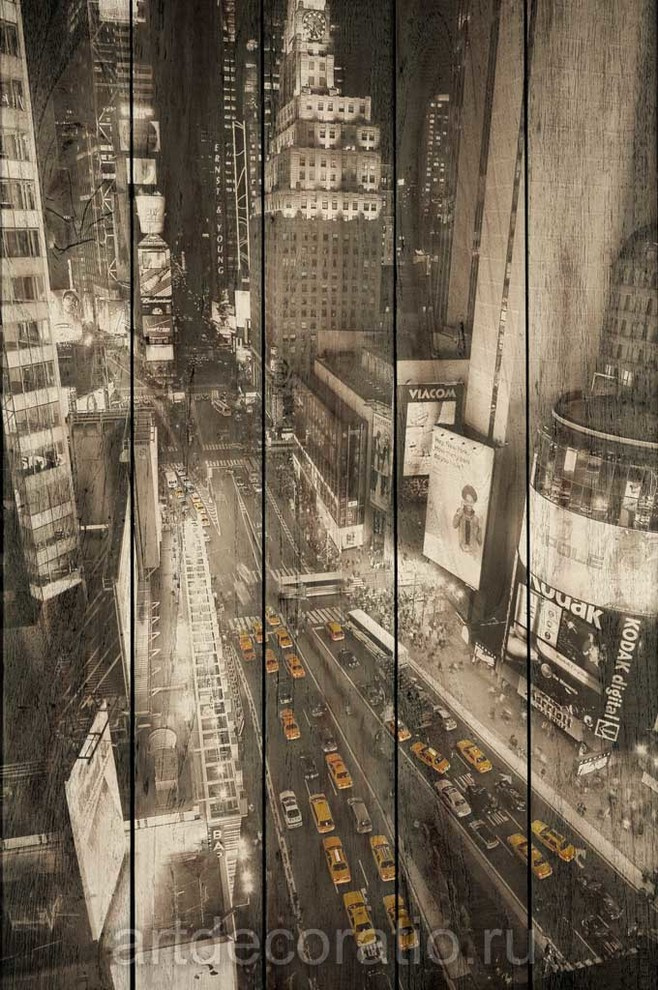 Панно на досках "New York"