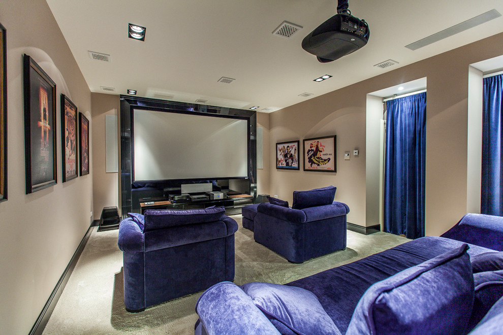 Кинозал с стиле современной классики в пос. Камышеваха