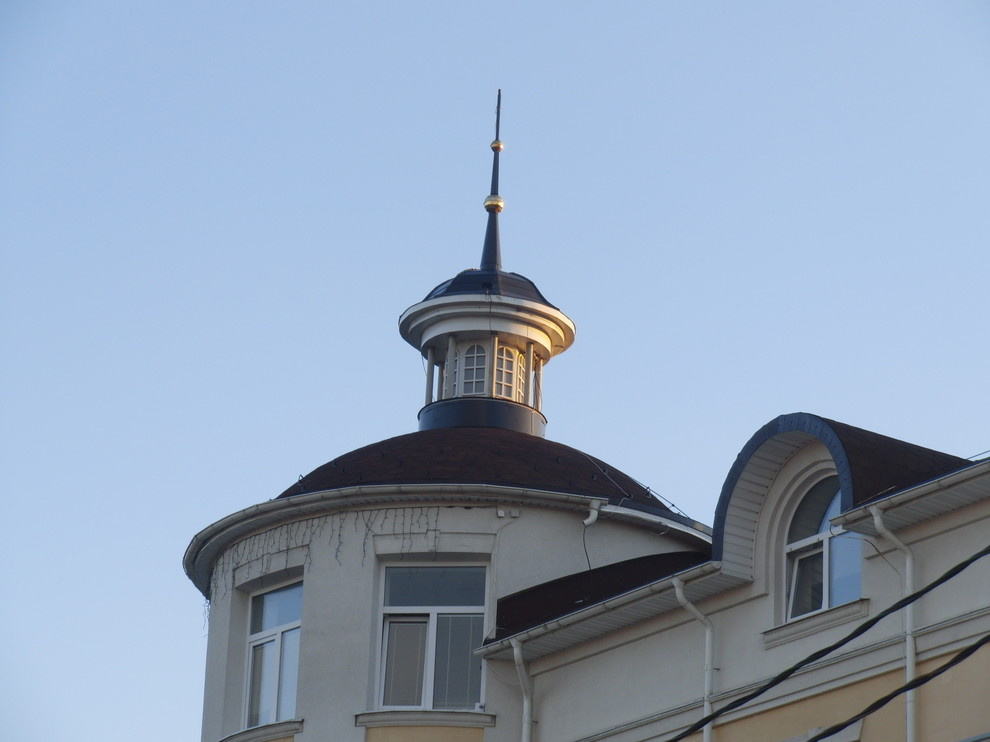 Декоративные тумы и колпаки, окрытие арок и парапетов, купол на Бизнес центр