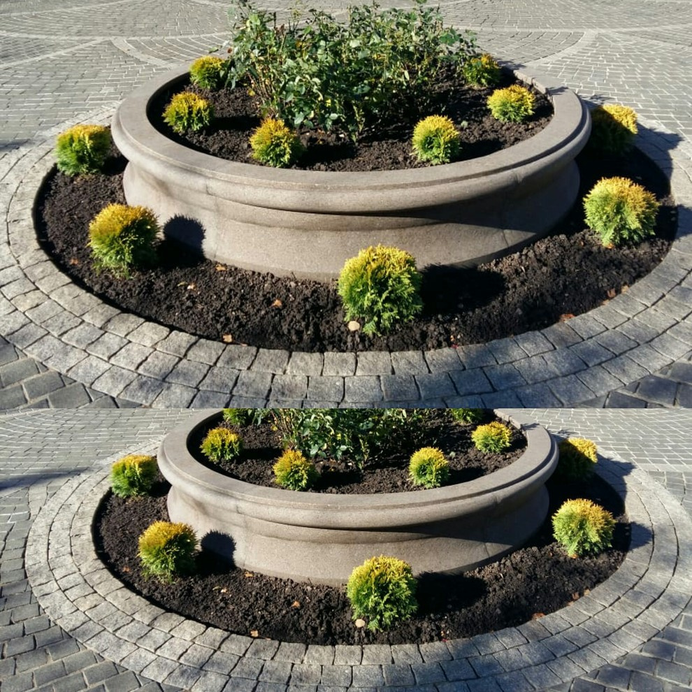 Обложка проекта: Гранитные  клумбы под цветы от производителя, фото с места монтажа