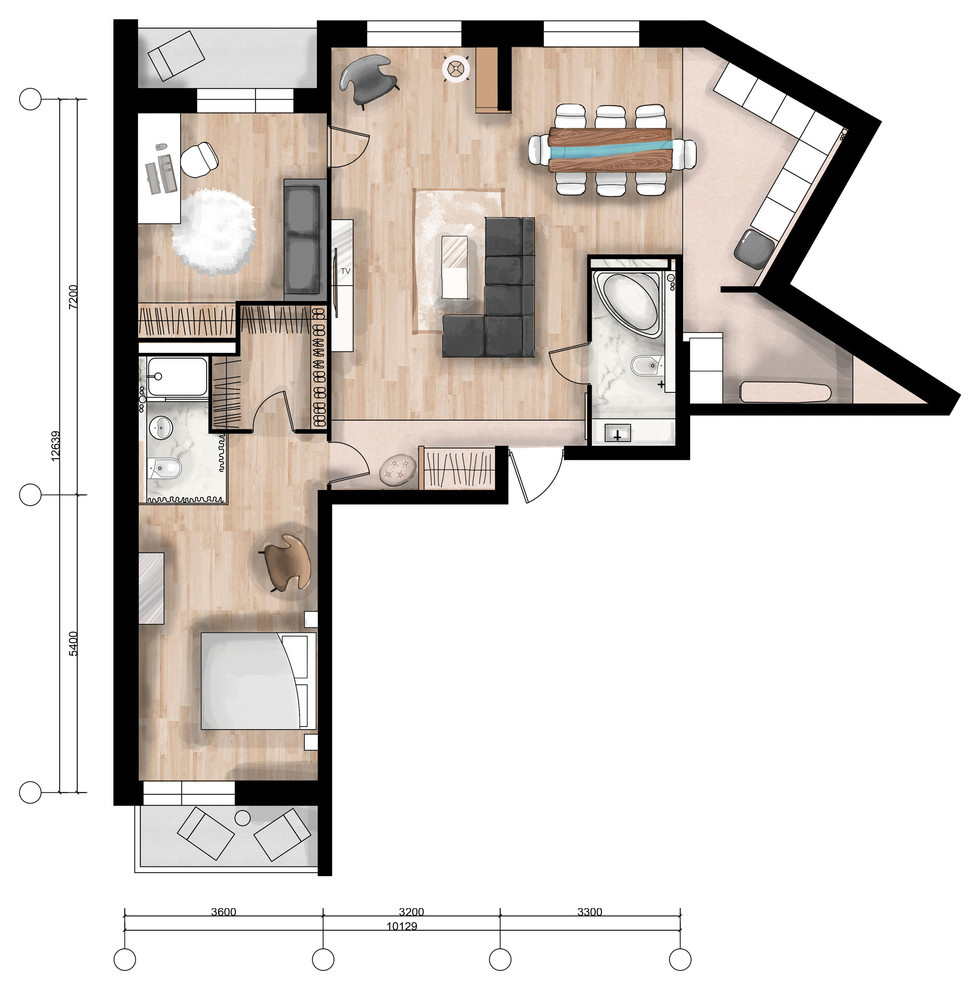 Loft for young family. Лофт для молодой семьи