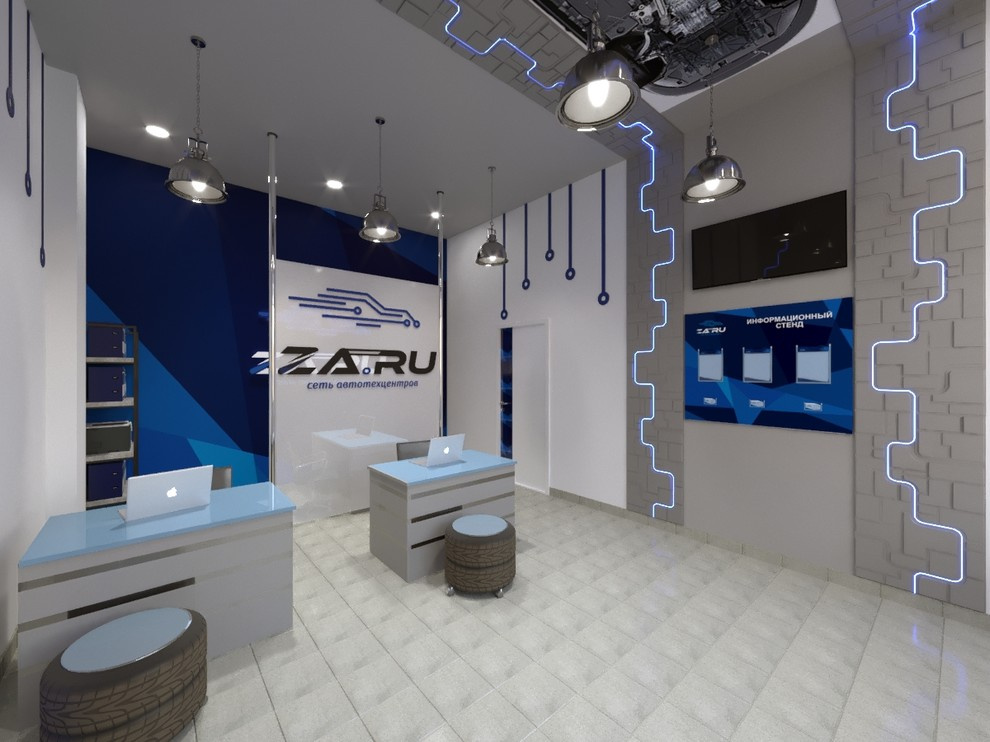 Дизайн-проект интерьера входной зоны и зоны  ожидания для АВТО СТО "ZARU".