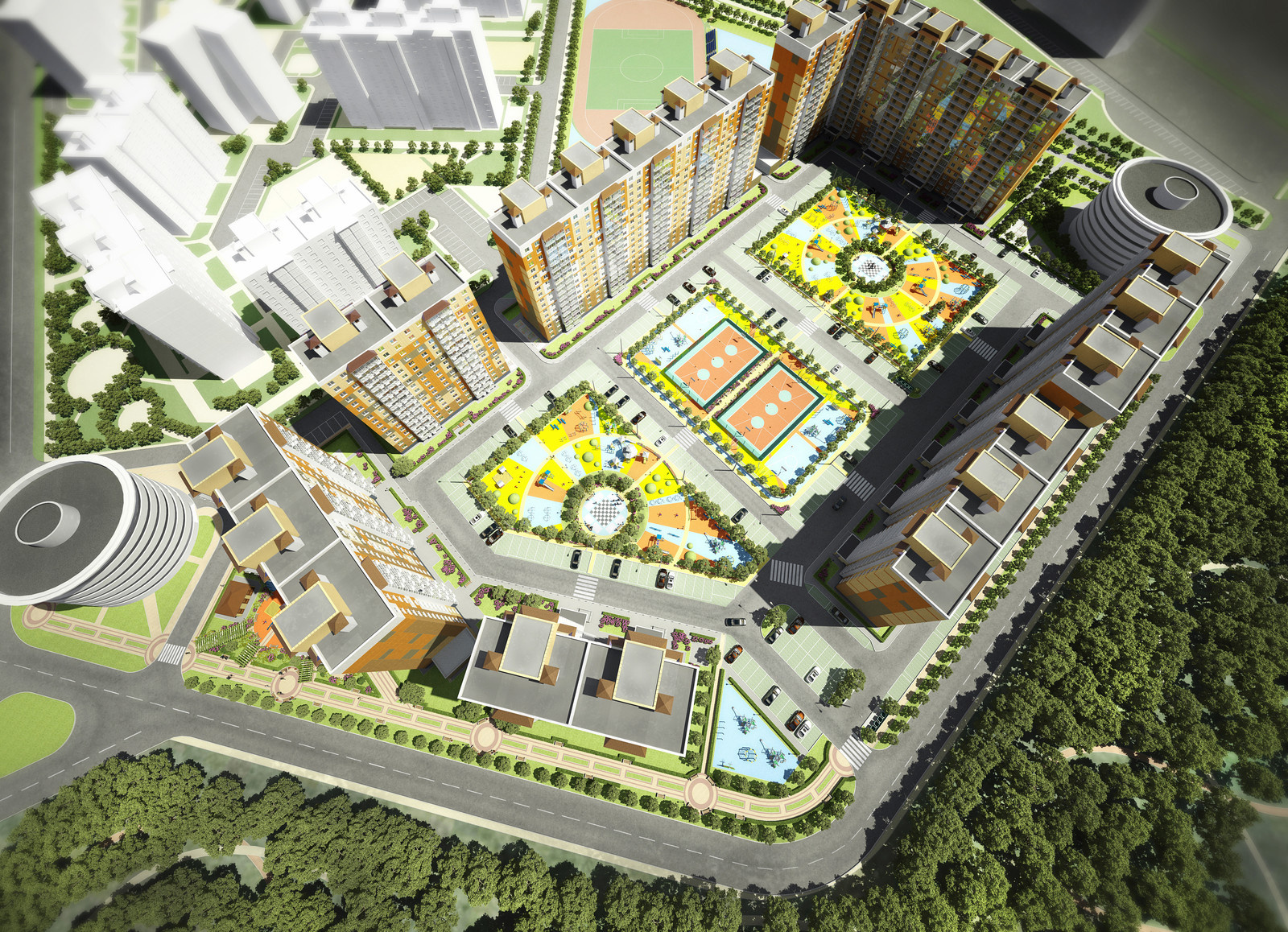 Дизайн благоустройства территории жилого квартала "Ясная поляна", г.Чебоксары