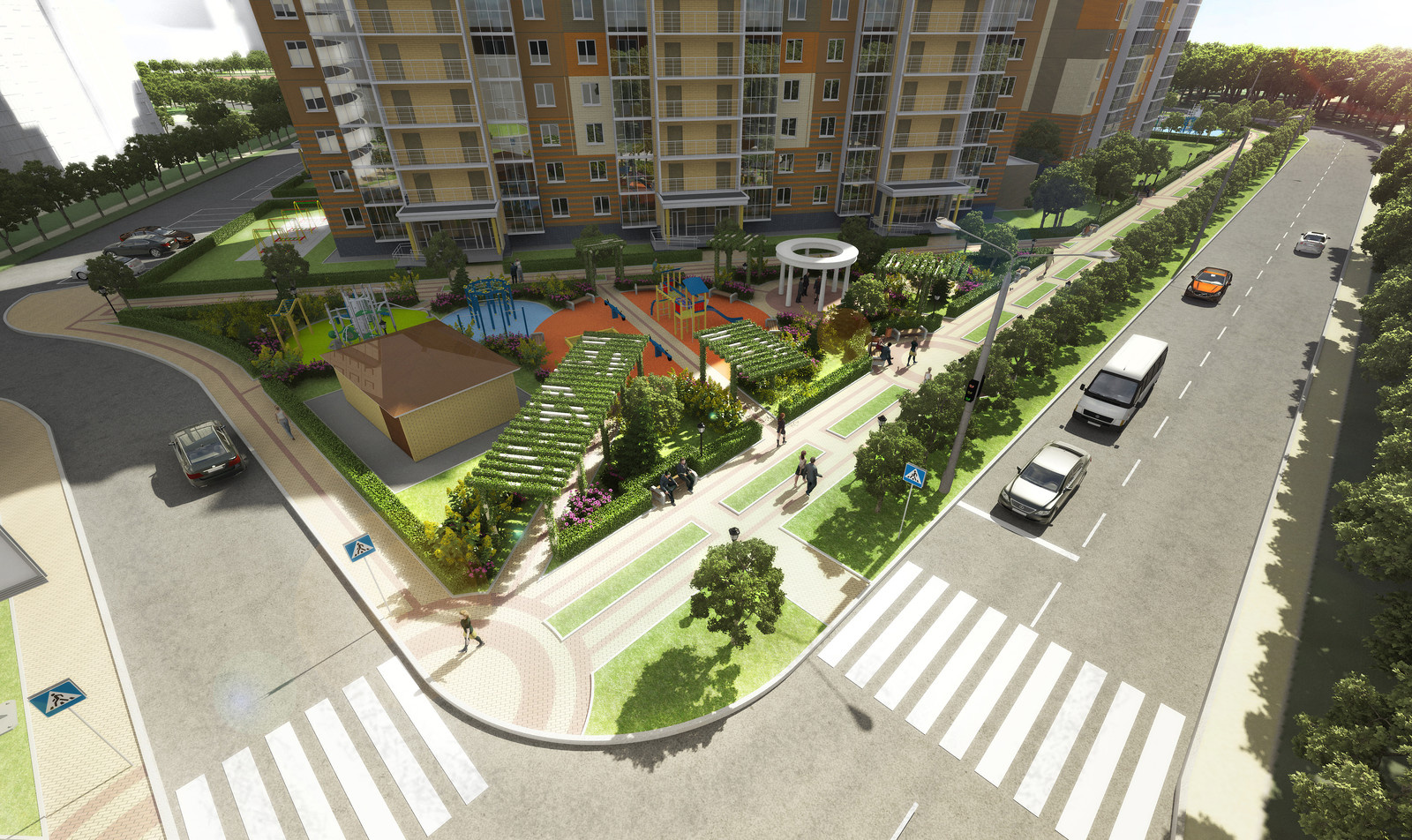 Дизайн благоустройства территории жилого квартала "Ясная поляна", г.Чебоксары