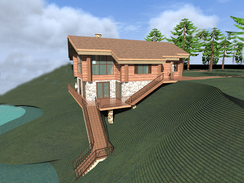 Обложка проекта: дом на склоне