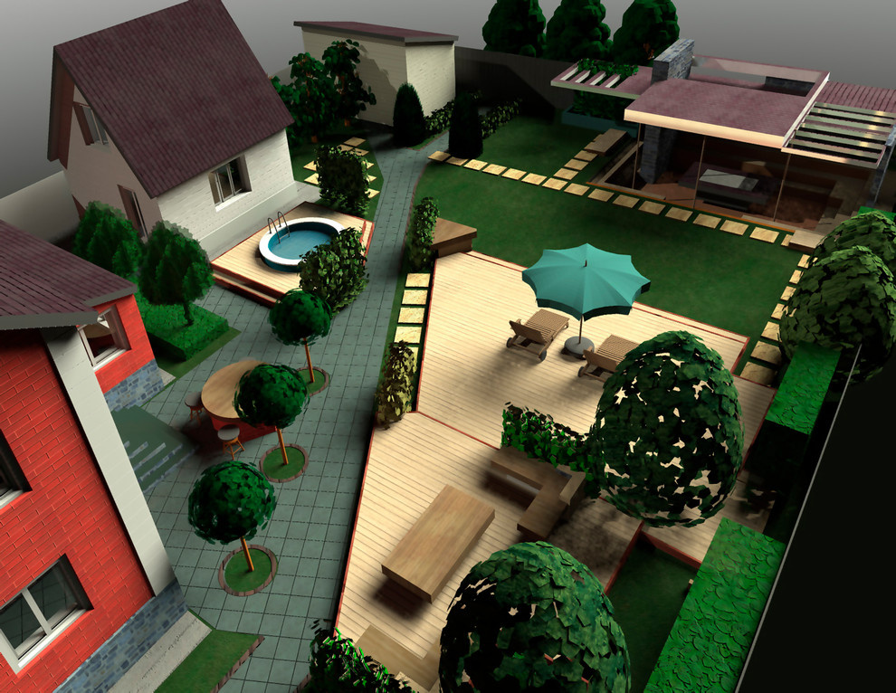 Беседка и ландшафт для программы "Дачный ответ"