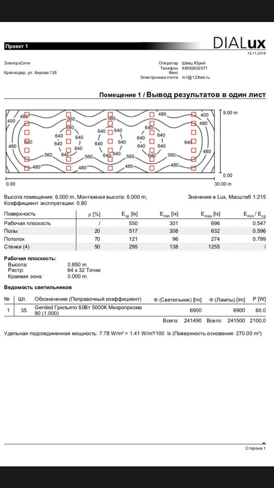 Освещение Автосалона с расчетом и монтажом