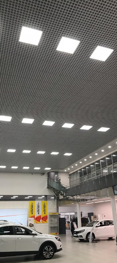 Освещение Автосалона с расчетом и монтажом