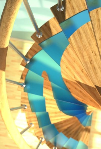 Лестница лофт массив металл смола