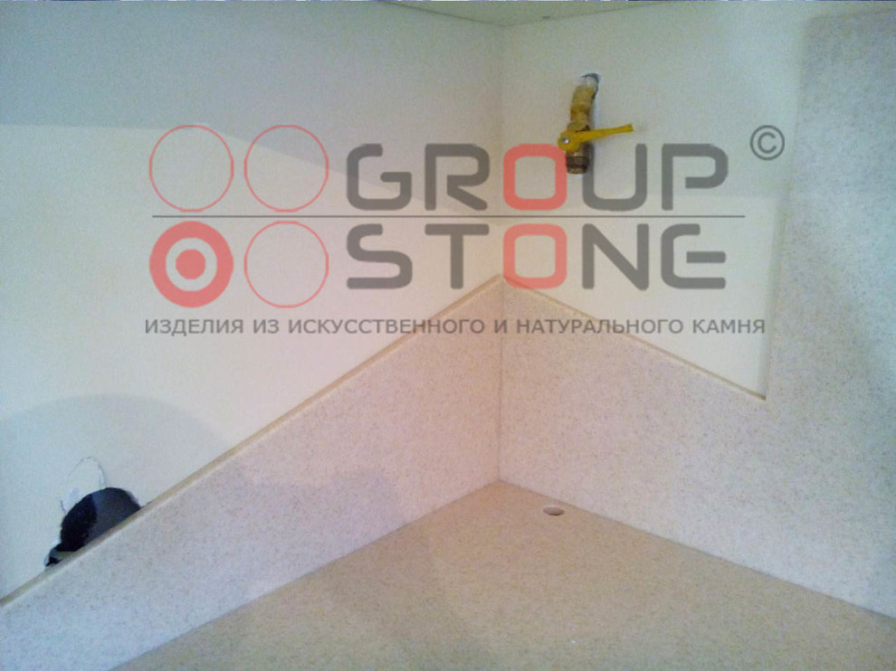 Столешница с стеновой панелью из искусственного камня