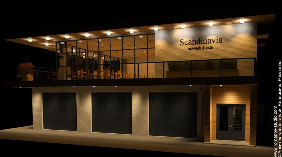 Проект автомойки с кафе Scandinavia