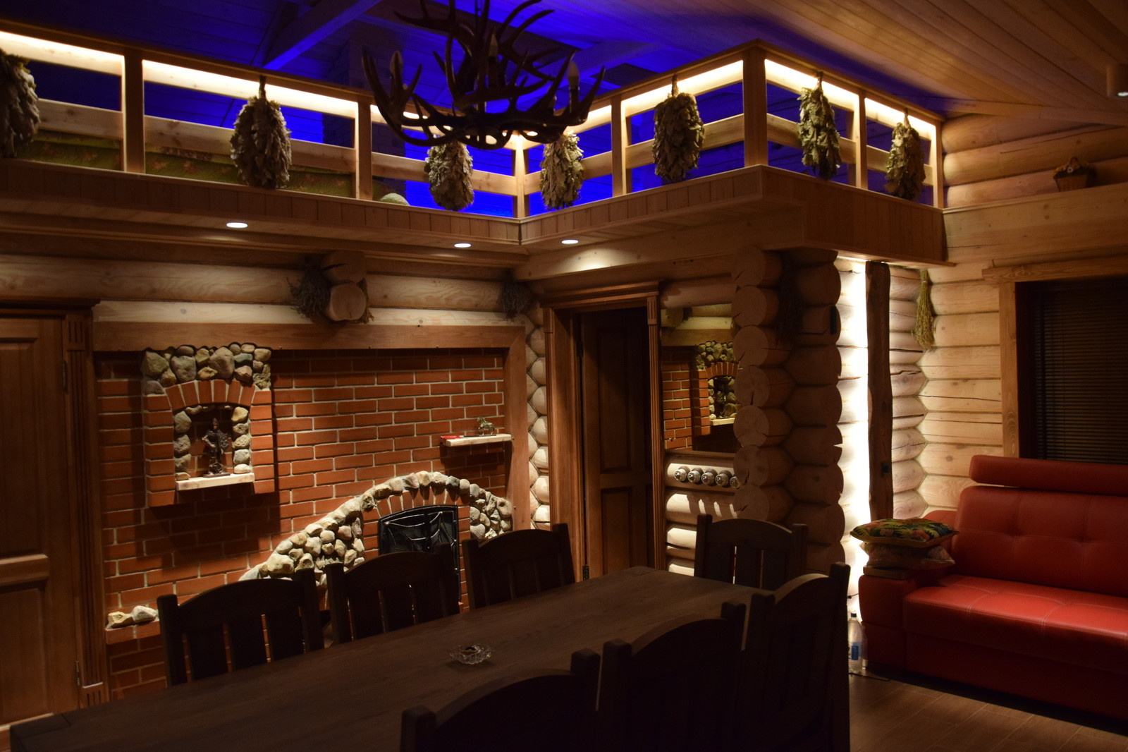 Банный комплекс. Комната отдыха. Интерьерный светодизайн.