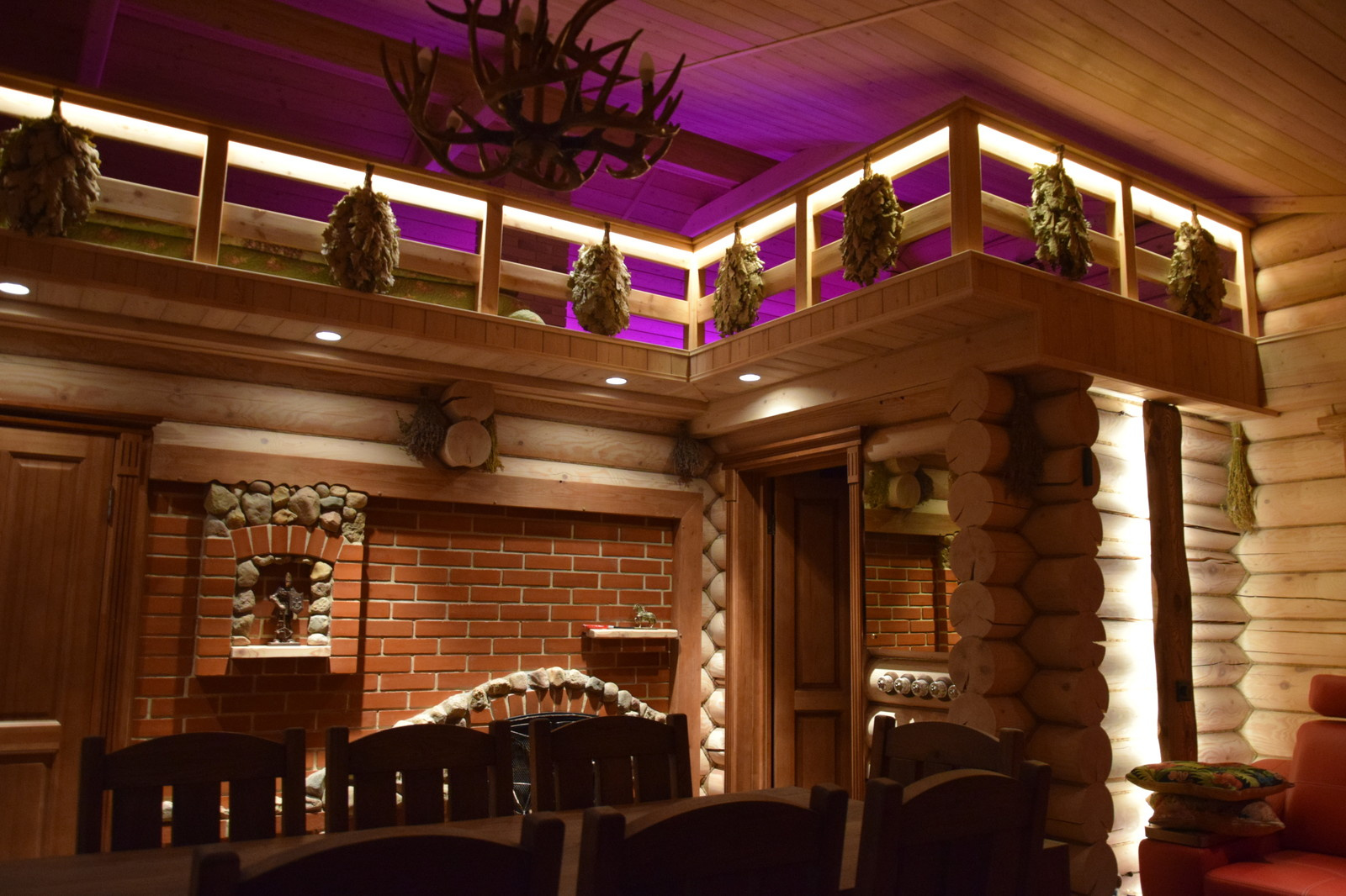 Банный комплекс. Комната отдыха. Интерьерный светодизайн.