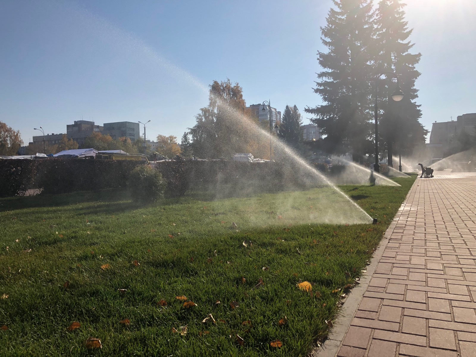 Монтаж автоматической системы полива на Центральной пл. г.Тольятти "Аллея Славы"