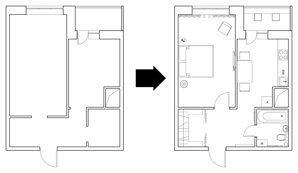 небольшая квартира в современной многоэтажке