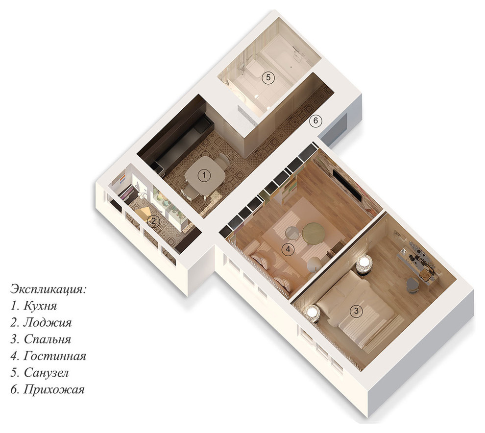 Двухкомнатная квартира в ЖК «Нахабино ясное»