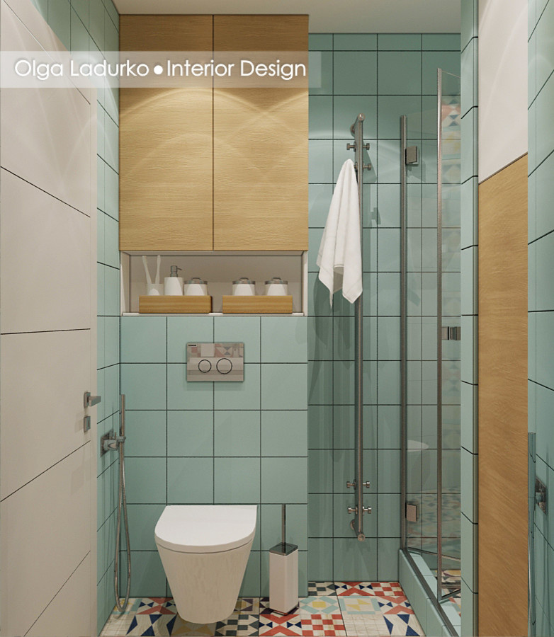 Санузел в ярких цветах