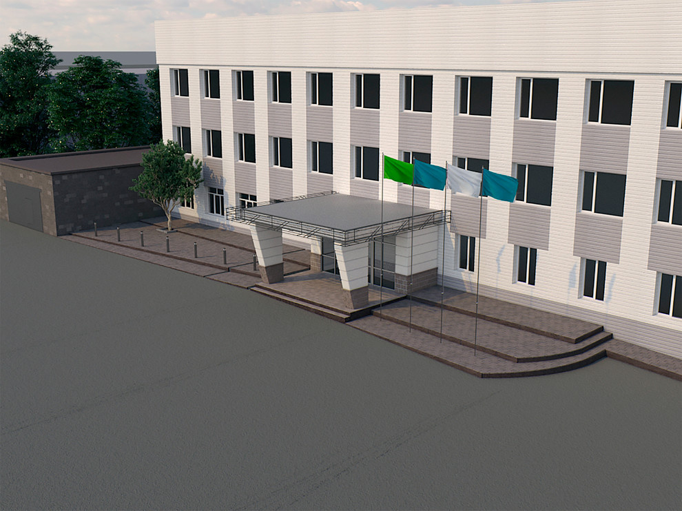 Обложка проекта: Решение входной группы и территории для производственно-учебного центра, г. Уфа