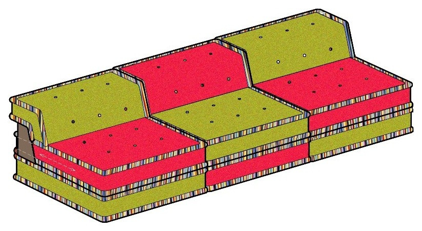 Бескаркасный диван школа "Радуга"