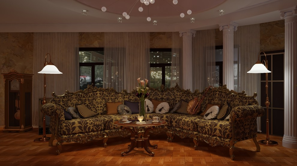 Гостиная и кухня для семьи музыкантов