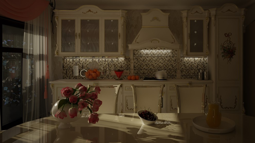 Гостиная и кухня для семьи музыкантов