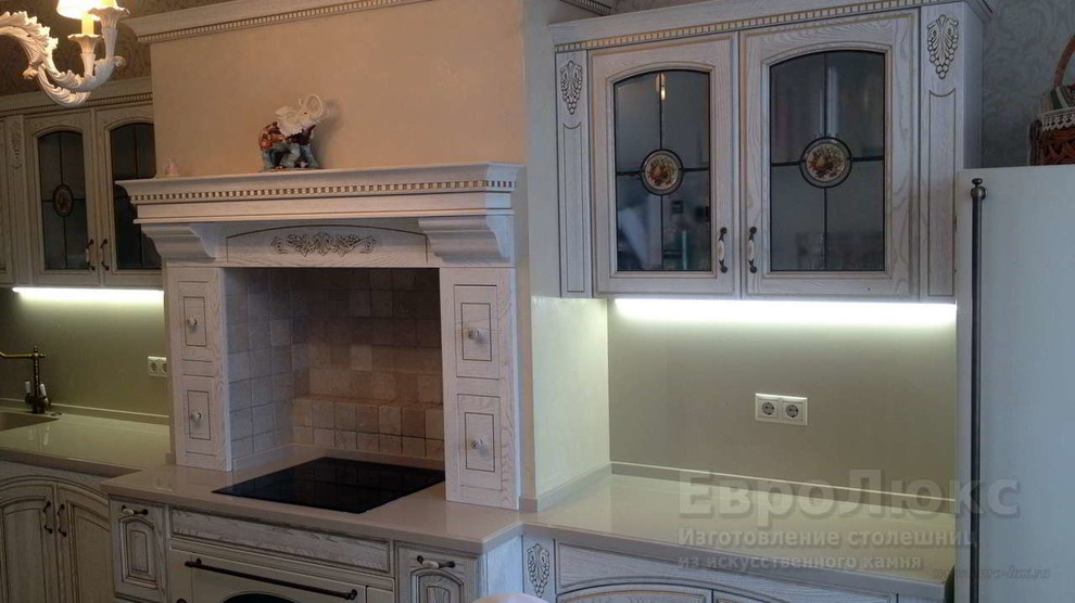 Акриловая столешница со стеновой панелью Staron SC433 SANDED CORNMEAL