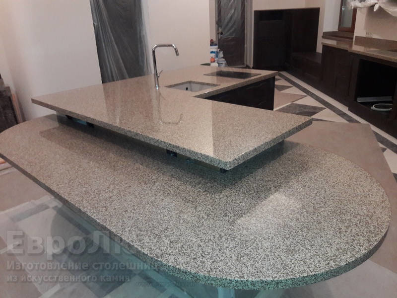 Кварцевая столешница для острова PlazaStone 9120 Terra Petrosa