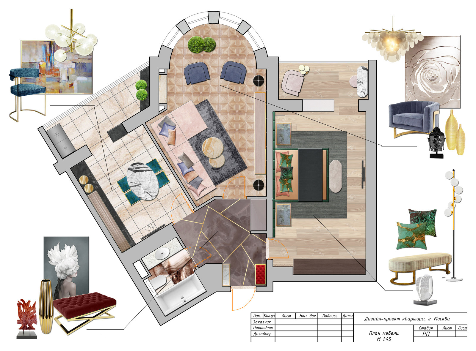 Глубокая зелень и жухлые розы