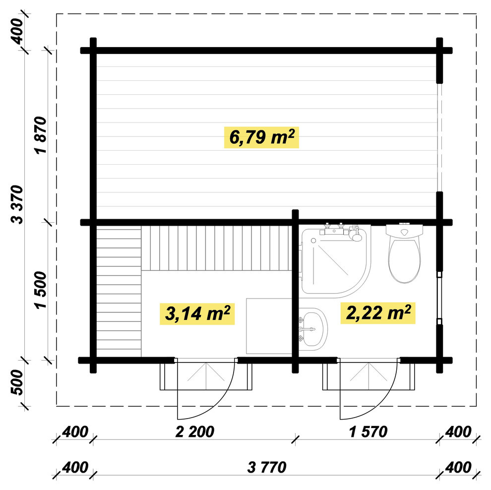 Обложка проекта: Баня из профилированного бруса Трио