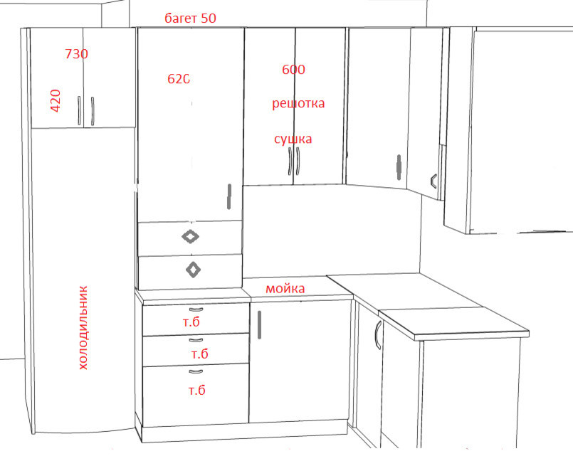 проект кухни на маршала катукова
