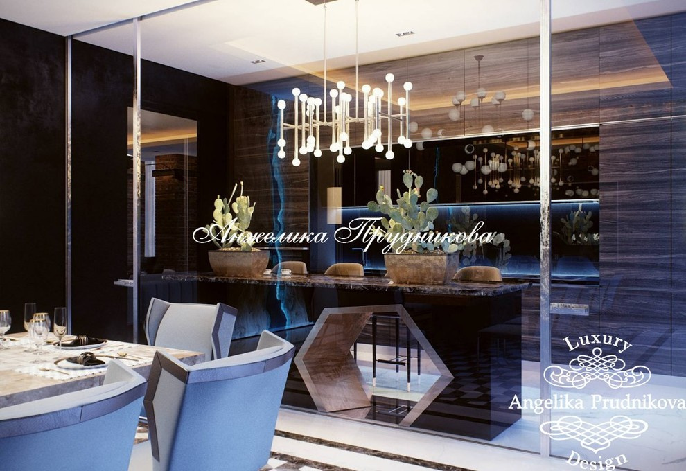 Дизайн пентхауса  на Кутузовской набережной в стиле лофт