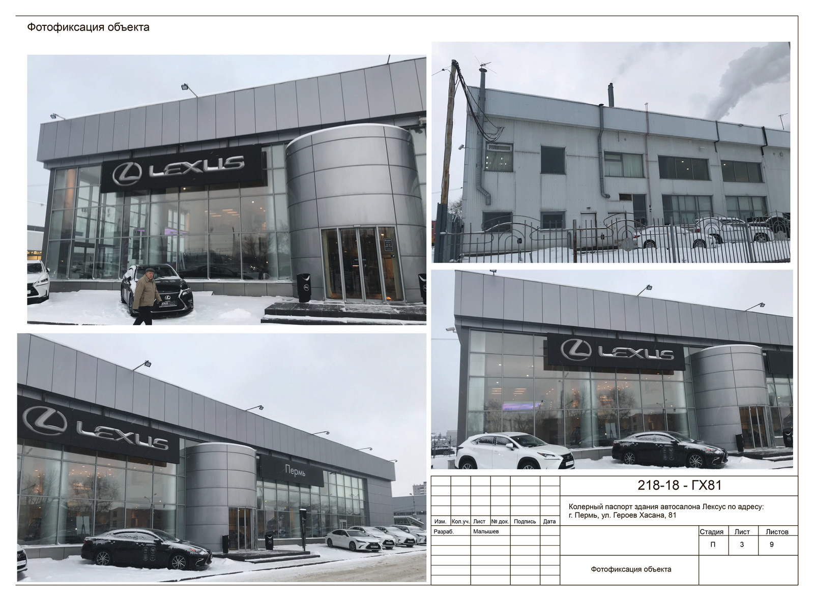 Колерный паспорт автосалона Лексус, Героев Хасана, 81